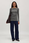 Imelda LS Top Dark Grey Melange