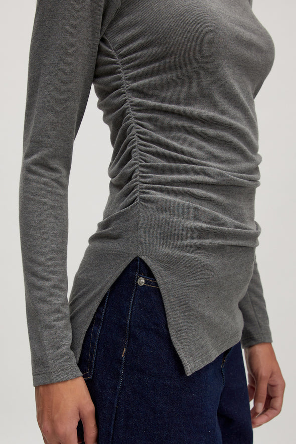 Imelda LS Top Dark Grey Melange