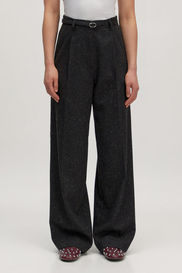 Benni Wool Trousers Dark Grey Melange