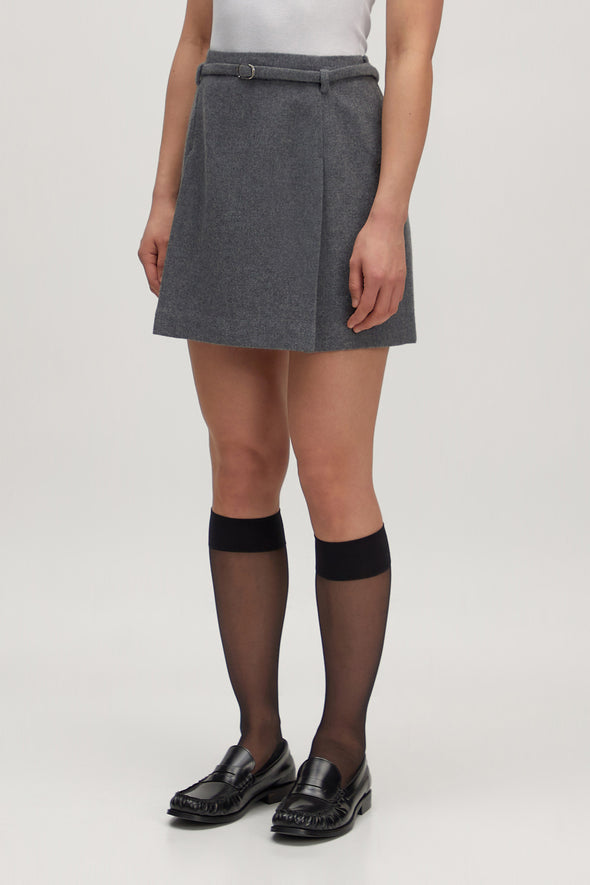 Lexa Wool Skirt Grey Melange
