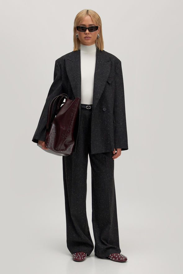 Cairo Wool Blazer Dark Grey Melange