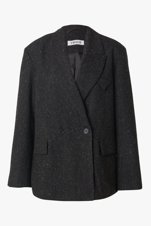 Cairo Wool Blazer Dark Grey Melange