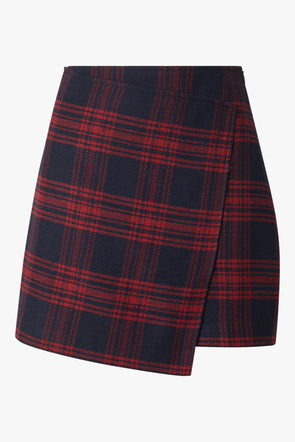 Simay Wool Check Skirt