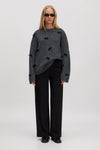 Bailee Bow Knit Dark Grey Melange