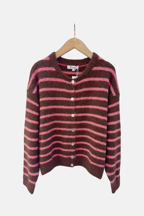 Manon Cardigan Coffee/Rose