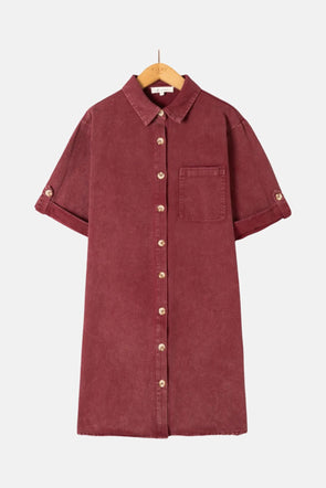 Castille Denim Dress Bordeaux