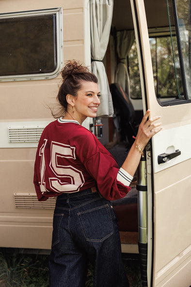 Dillon Mesh Tee Bordeaux