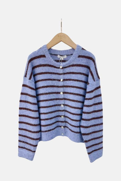 Manon Cardigan Blue/Coffee