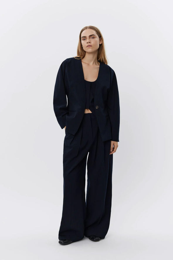 Fenna Pinstripe Blazer Navy