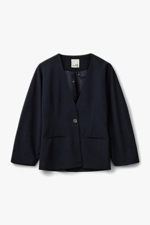 Fenna Pinstripe Blazer Navy