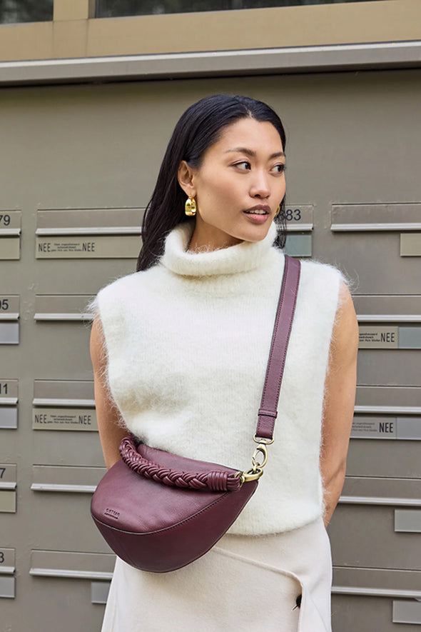 Leo Dark Cherry Soft Grain Leather Bag