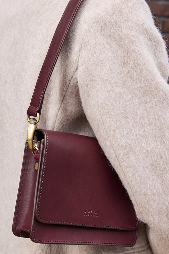 Audrey Mini Leather Bag Dark Cherry
