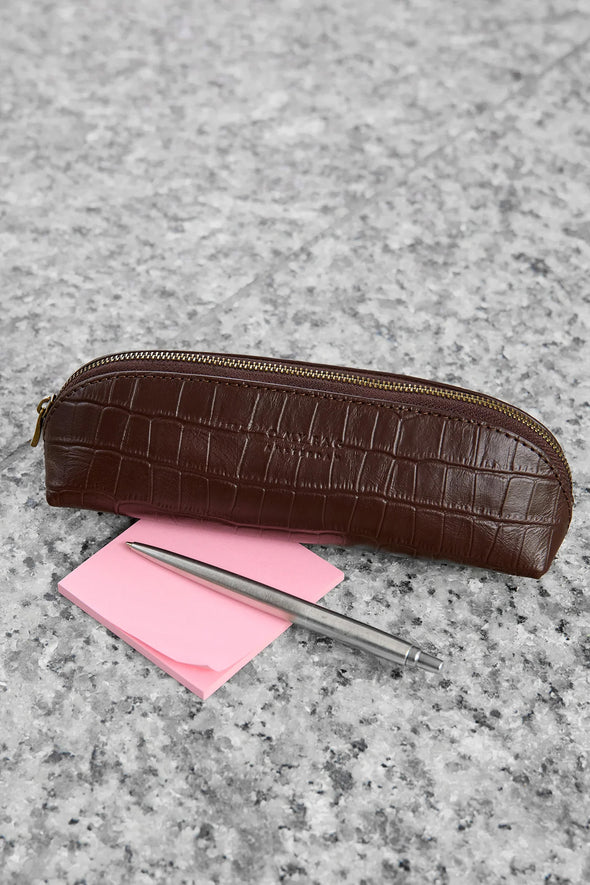 Pencil Case Chocolate Croco Small