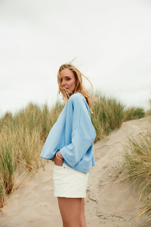Hannah Sweat Top Sky Blue