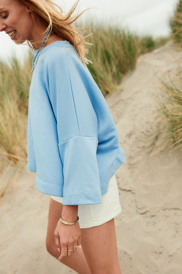 Hannah Sweat Top Sky Blue