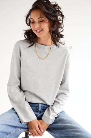 Essential LS Boxy Tee Light Grey
