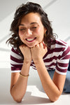 Essential SS Boxy Tee Fig Stripe