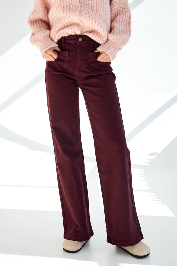 Gaspard Wide Denim Burgundy