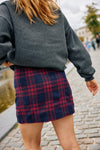 Simay Wool Check Skirt