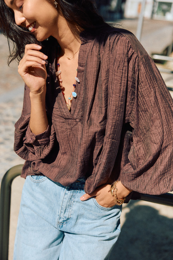 Colette Blouse Burgundy