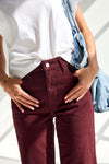 Barbara Wide Denim Burgundy
