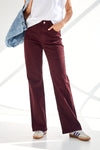 Barbara Wide Denim Burgundy