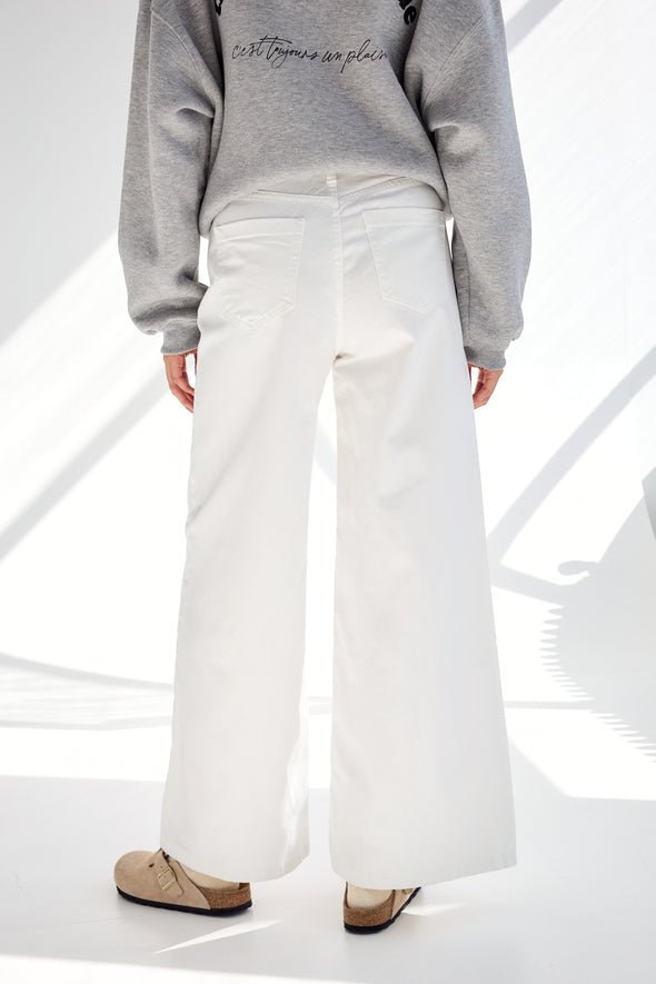 Giovani Very Wide Jeans White