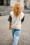 Ea Knit Button Vest Snow White