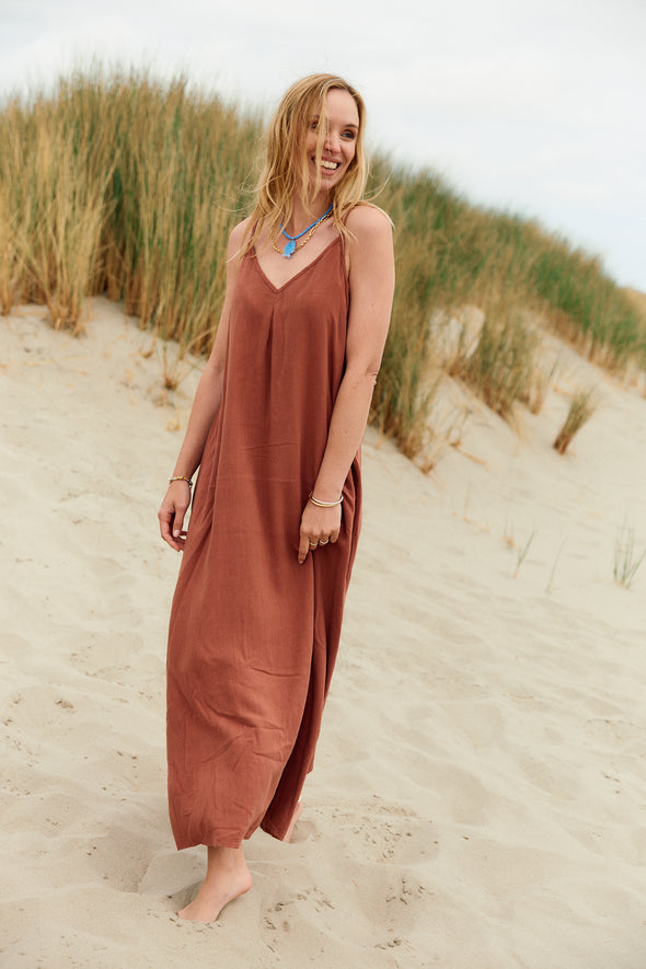 Mont Strap Dress Chocolate
