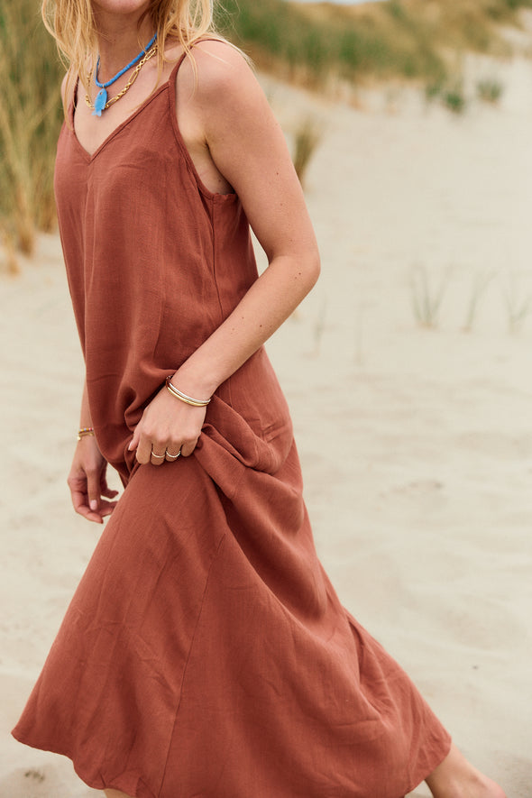 Mont Strap Dress Chocolate