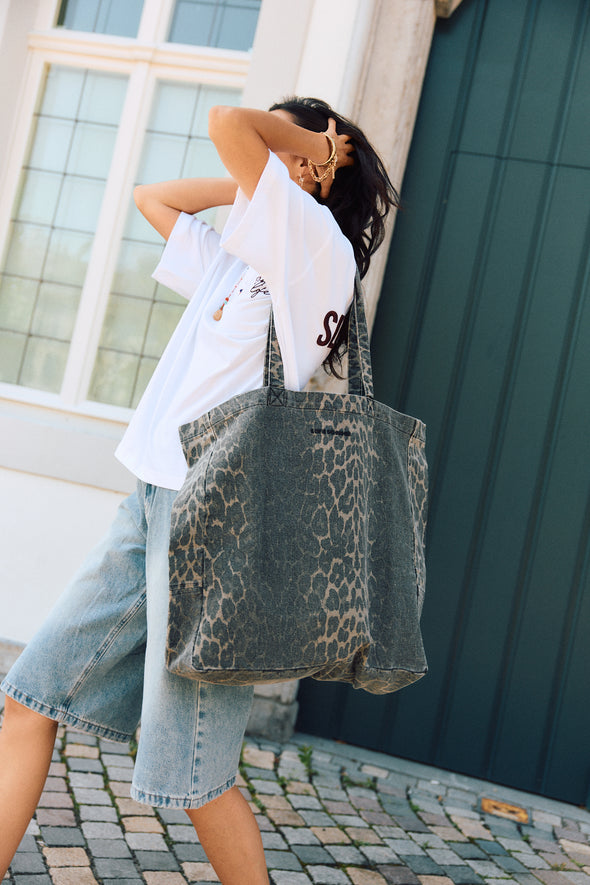 Hanne Tote Bag Grey Leopard