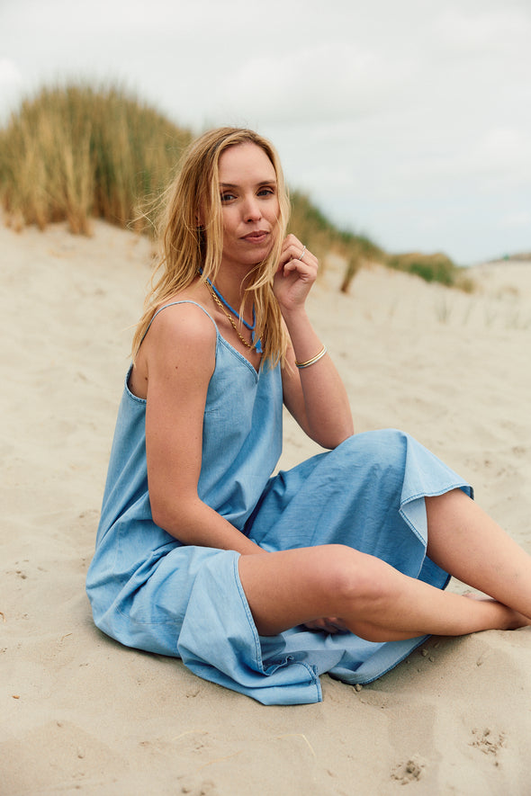 Rob Strap Dress Denim Blue