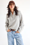 Lulu LS Knit Half Zip Light Grey Melange
