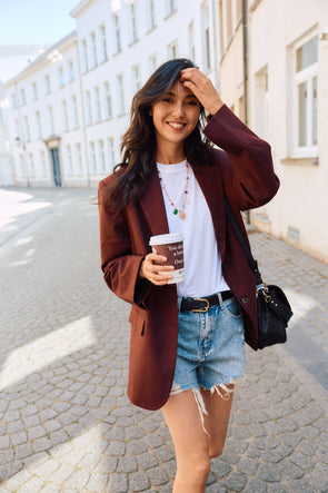 Lia Oversized Blazer Chocolate