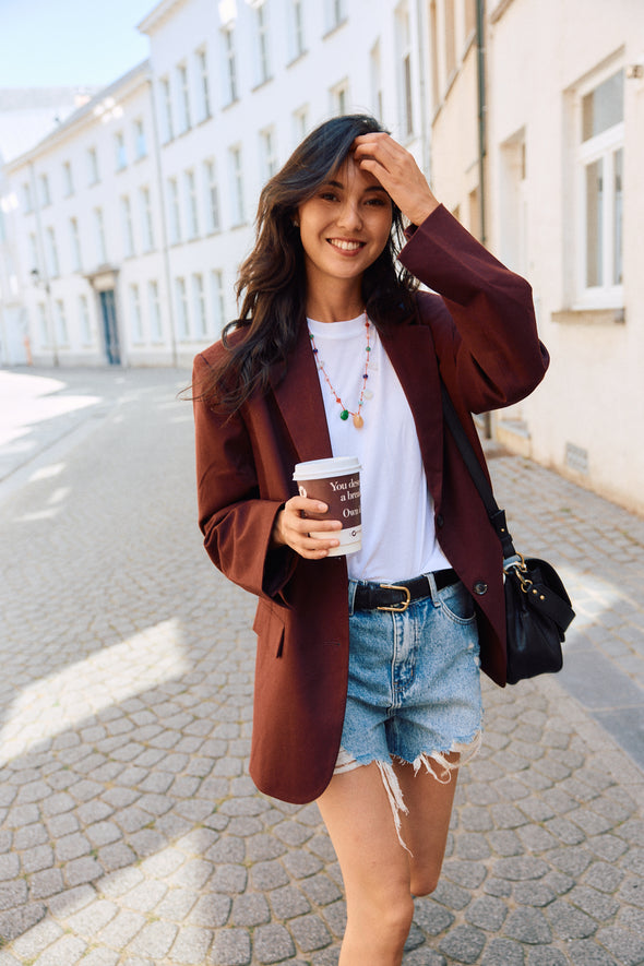 Lia Oversized Blazer Chocolate