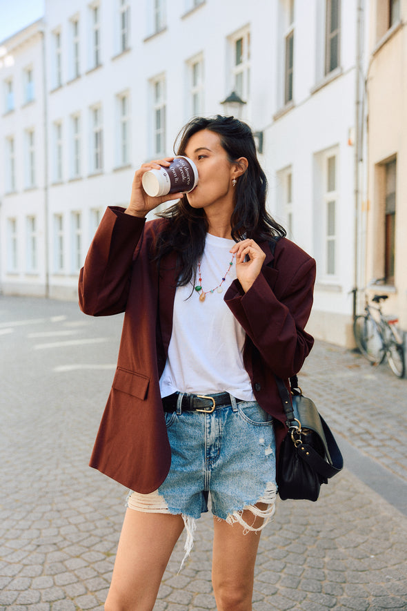 Lia Oversized Blazer Chocolate