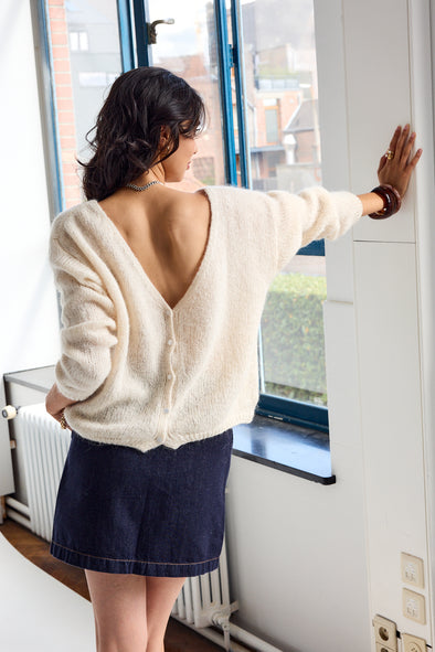 Alice Reversible Knit Ivory
