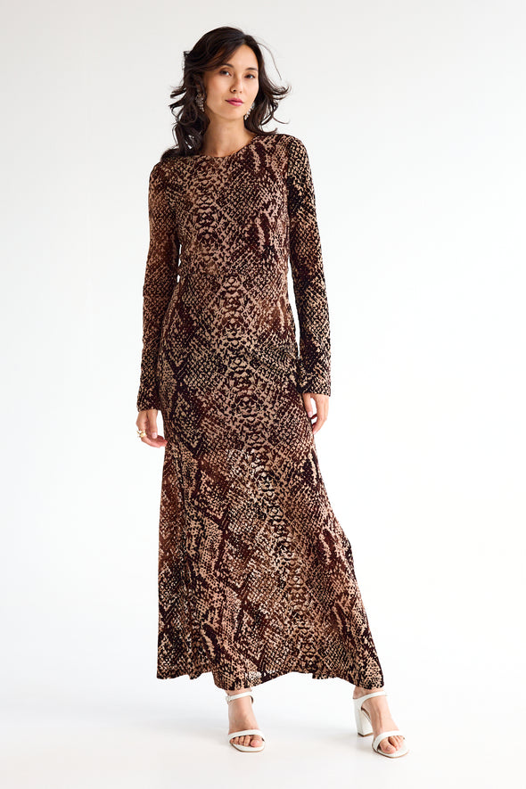 Rousari LS Maxi Dress Chicory Coffee