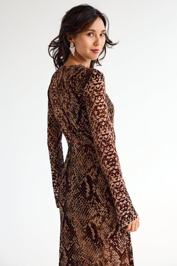 Rousari LS Maxi Dress Chicory Coffee