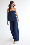 Leonore HW Wide Pants Dark Sapphire