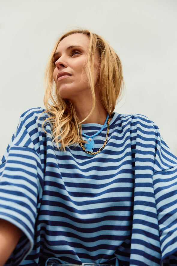 Max Oversized T-Shirt Navy Stripes
