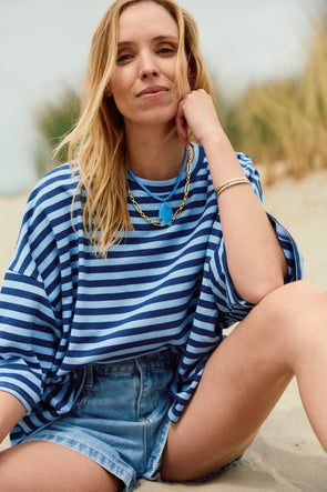 Max Oversized T-Shirt Navy Stripes