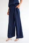 Leonore HW Wide Pants Dark Sapphire