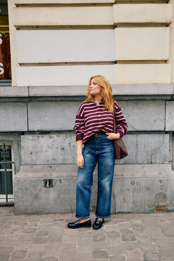 Manon Cardigan Rose/Bordeaux