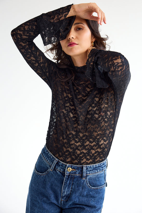 Alwane Lace Top Black