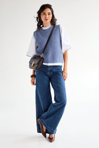 Lois Knit Top Denim Blue