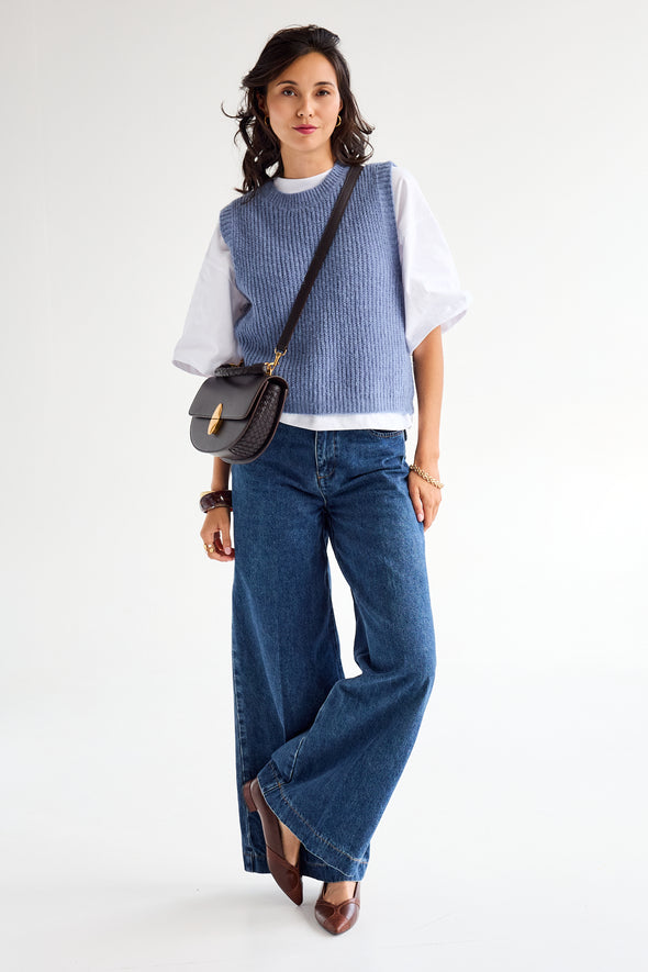 Lois Knit Top Denim Blue