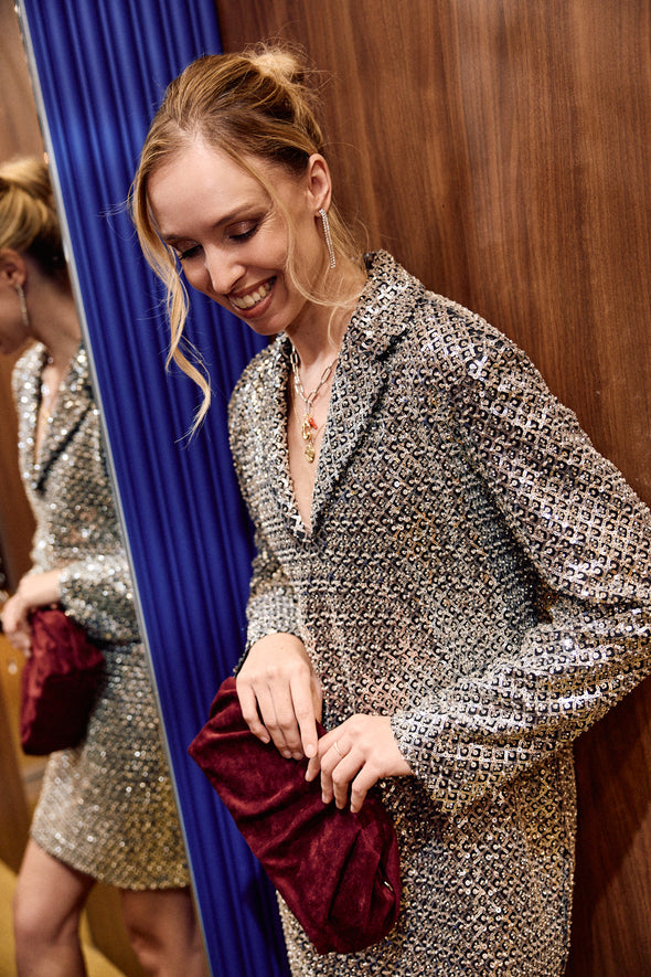 Selima Short Dress Silver