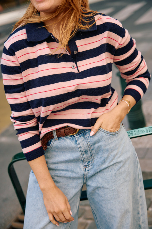 Jef Polo Navy/Pink
