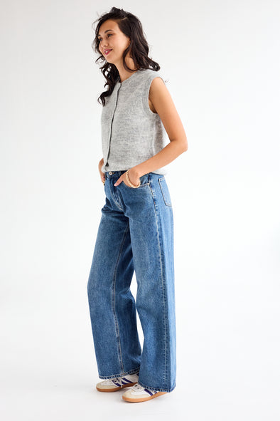 Celestin Denim Mid Wide Dark Blue
